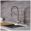 Pull Out Spring Spray Gold Kitchen Faucet